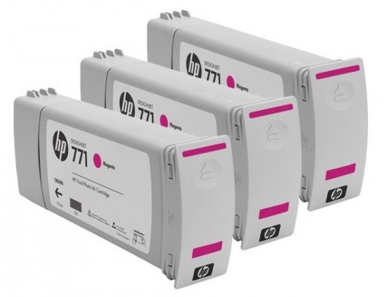 Картридж струйный HP 771C пурпурный x3уп. для HP DJ Z6200 (775мл) B6Y33A B6Y33A
