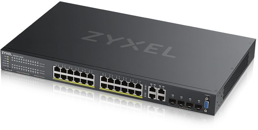 Коммутатор Zyxel гибридный L2 PoE+ NebulaFlex Pro GS2220-28HP, rack 19", 24xGE PoE+, 4xCombo (SFP/RJ-45), бюджет 375 Вт, автономное/облачное управление GS2220-28HP-EU0101F GS2220-28HP-EU0101F #1