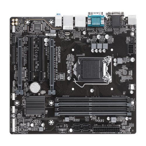 Материнская плата Gigabyte 1151 Intel H110 4xDDR4 mATX AC`97 (7.1) GbLAN, VGA, DVI, HDMI, DP GA-H110M-D3HR2 GA-H110M-D3HR2 GA-H110M-D3H R2