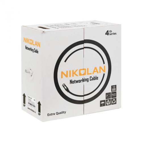 Кабель NIKOLAN U/UTP 4 пары, Кат.5e (Класс D), тест по ISO/IEC, 100МГц, 24AWG (0,50мм), внеш, -60С, черный, 305м NKL 4600B-BK NKL 4600B-BK