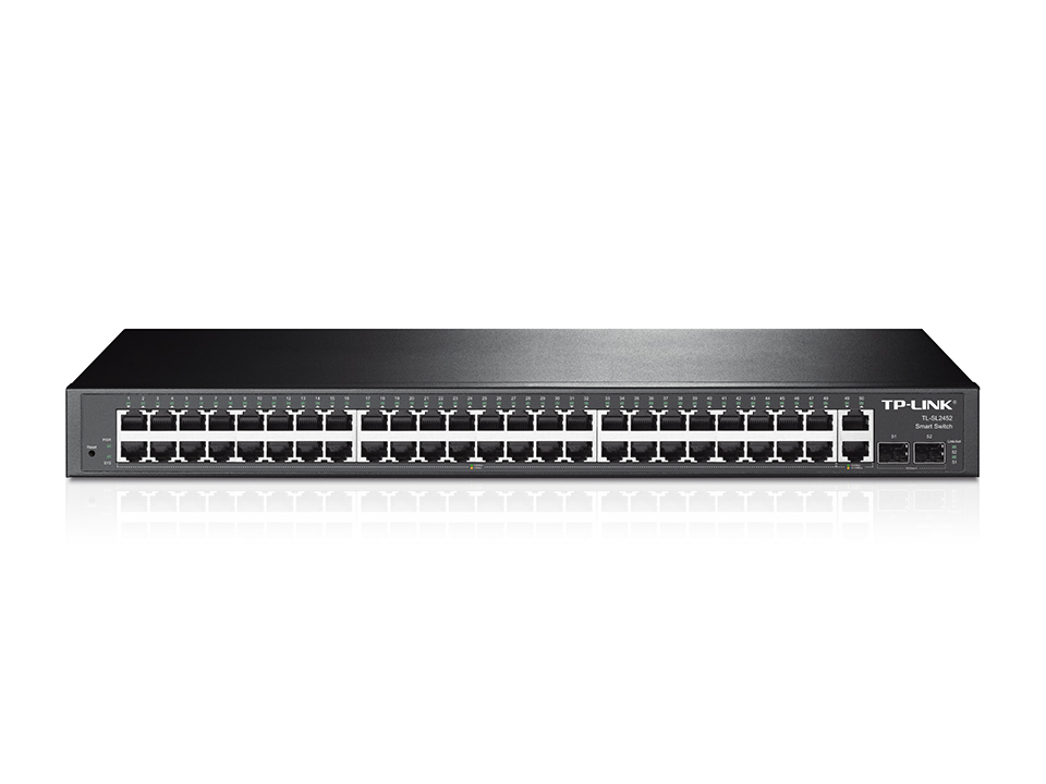 Коммутатор TP-Link Web-smart, 48*10/100, 2*10/100/1000 RJ45, 210/100/1000 combo, VLAN на базе тэга TL-SL2452 TL-SL2452