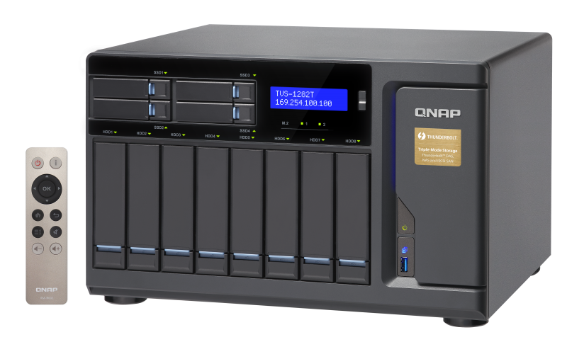 Сетевой RAID-накопитель QNAP 12 отсеков для HDD, 4-хъядерный Intel Core i7-6700 3,4 ГГц, 64 ГБ DDR4 RAM, блок питания 450 Вт. TVS-1282-i7-64G-450W TVS-1282-i7-64G-450W