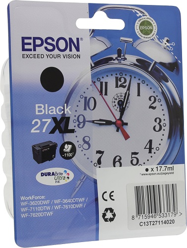 Картридж Epson T2711 черный (17.7мл) для Epson WF7110/7610/7620 C13T27114022 C13T27114020/C13T27114022