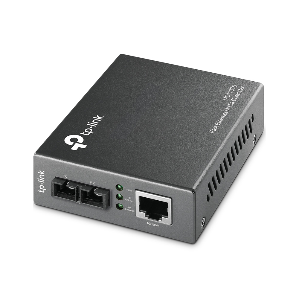 Медиаконвертер TP-Link 10/100 Мбит/с RJ45 - 100 Мбит/с разъём SC (одномод), полнодуплексный, до 20км MC110CS MC110CS