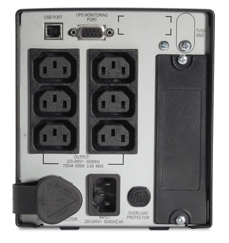 Источник бесперебойного питания APC  Smart-UPS SUA, Line-Interactive, 750VA / 500W, Tower, IEC, Serial+USB, SmartSlot SUA750I SUA750I
