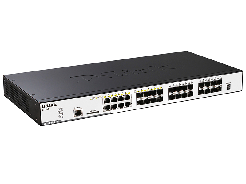 Коммутатор D-Link L3 Managed Switch with 16 100/1000Base-X SFP ports and 8 100/1000Base-T/SFP combo-ports and 2 10GBase-CX4 ports DGS-3120-24SC/B1AEI DGS-3120-24SC/B1AEI