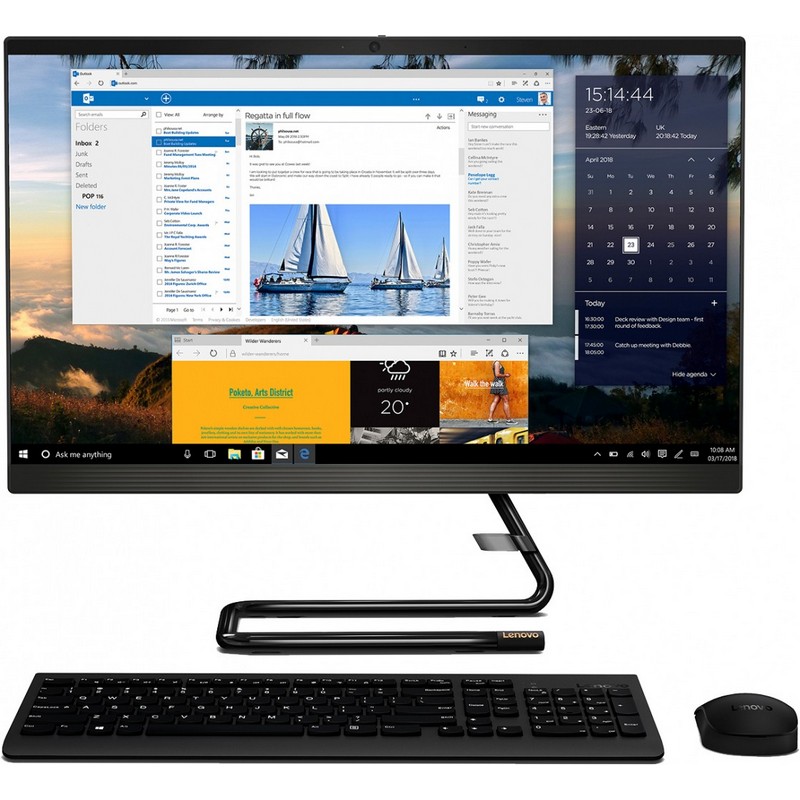 Моноблок Lenovo IdeaCentre A340-24ICK 23.8'' FHD(1920x1080)/nonTOUCH/Intel Core i5-9400T 1.80GHz Hexa/8GB/1TB SSD/AMD Radeon 530 2 GB/DVD±RW/WiFi/BT4.0/CR/KB+MOUSE(USB)/DOS/1Y/BLACK F0ER00AHRK F0ER00AHRK