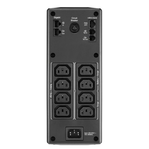 Источник бесперебойного питания APC Back-UPS Pro BR 1300VA/780W, 8xC13 Outlets(2 Surge & 6 batt.), AVR, LCD, Data/DSL protect, 10/100 Base-T, USB, PCh, user repl. batt., 2 y warr. BR1300MI BR1300MI