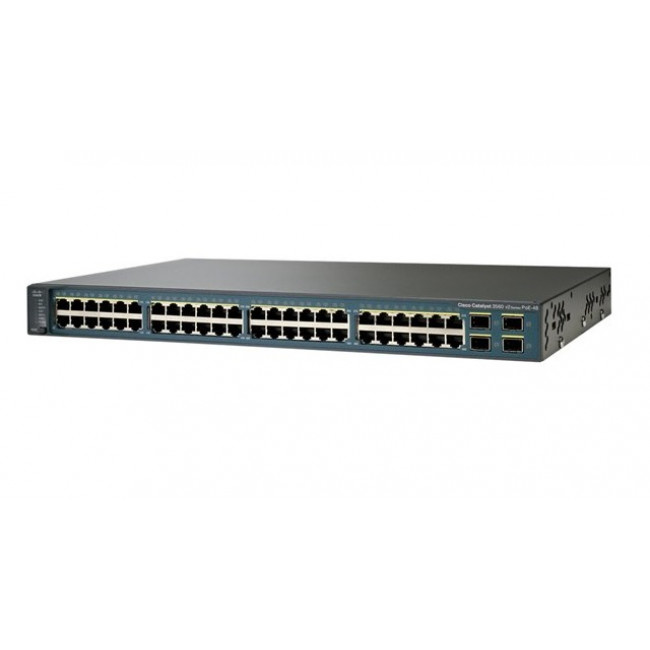 WS-C3560V2-48PS-S коммутатор Catalyst 3560V2 48 10/100 PoE + 4 SFP + IPB (Standard) Image WS-C3560V2-48PS-S