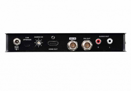 Конвертер ATEN 3G/6G/12G/HD-SDI=>HDMI+AUDIO, BNC>HDMI+BNC+2xRCA, Female, DC 5V, (макс,разр,HDMI 3840x2160 60Hz;SDi 4K DCI 25p;частота верт,развертки до 60Гц;выбор EDID для звука) VC486-AT-G VC486-AT-G