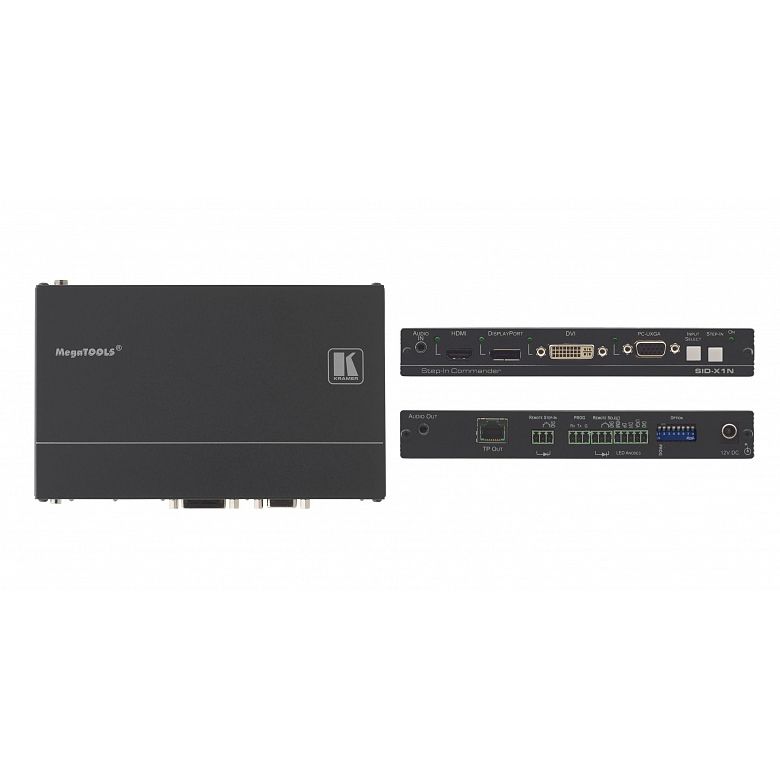 Передатчик Kramer SID-X1N MegaTOOLS HDMI / DVI / DisplayPort / VGA по витой паре DGKat с кнопкой управления коммутатором Step- 20-80233090 20-80233090