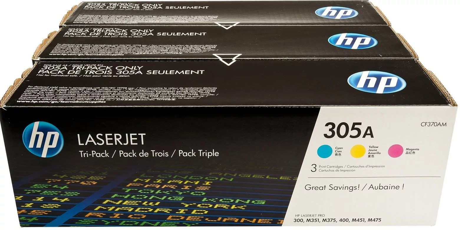 Kартридж Hewlett-Packard 305A CYM Tri-Pack Laserjet Toner Cartridge (CF370AM) CF370AM