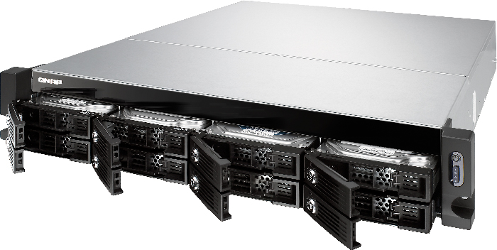 Сетевой RAID-накопитель QNAP 8 отсеков для HDD, 19", 2БП, Intel G3250 3,2 ГГц, 4ГБ. Направляющие в комплект не входят. TVS-871U-RP-PT-4G TVS-871U-RP-PT-4G