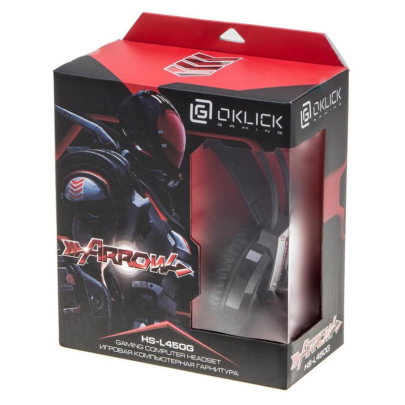 Наушники с микрофоном OKLICK ARROW черный 2.2м мониторные оголовье HS-L450G HS-L450G