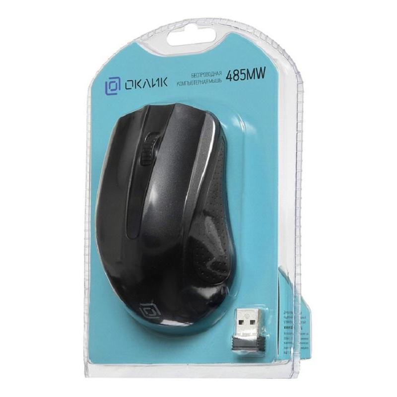 Мышь OKLICK  485MW Black  (1200dpi) беспроводная USB (3but)  997819 997819 #6