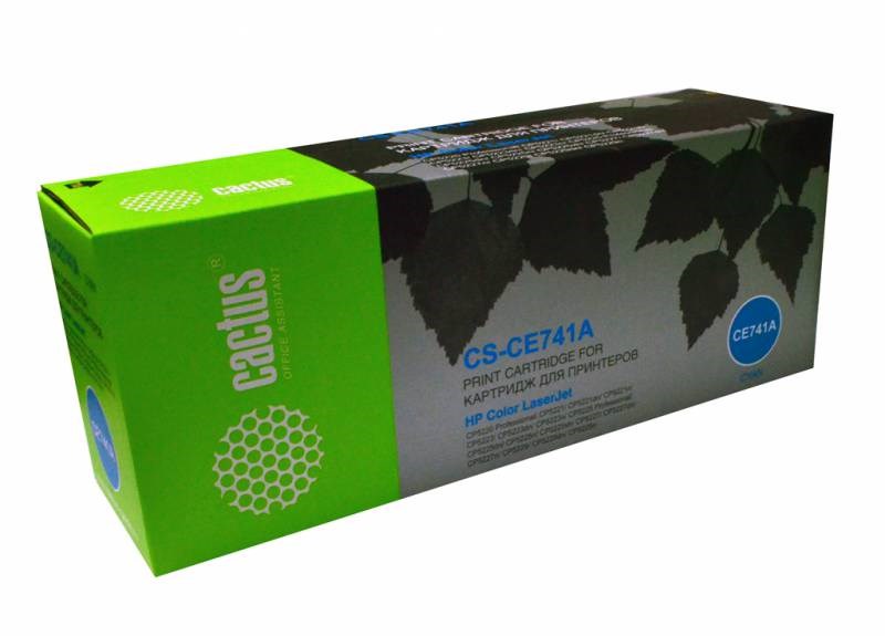 Тонер-картридж Cactus CS-CE741AR голубой для HP CLJ Pro CP5220/CP5221 (7300стр.) CS-CE741AR CS-CE741AR