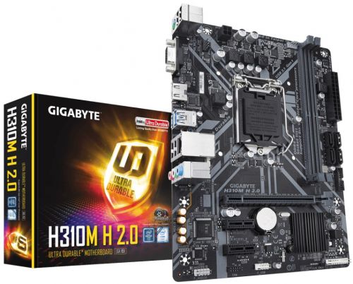 Материнская плата Gigabyte   LGA 1151v2, Intel H310, mATX, Ret H310M H 2.0 H310M H 2.0