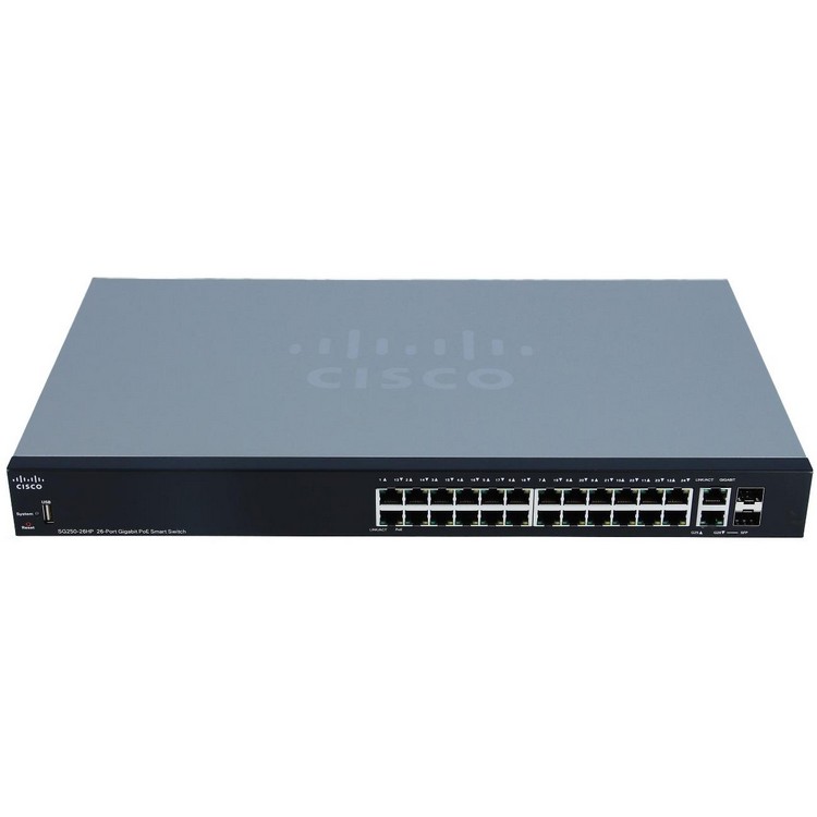 Коммутатор Cisco SG250-26HP 26-port Gigabit PoE Switch SG250-26HP-K9-EU SG250-26HP-K9-EU