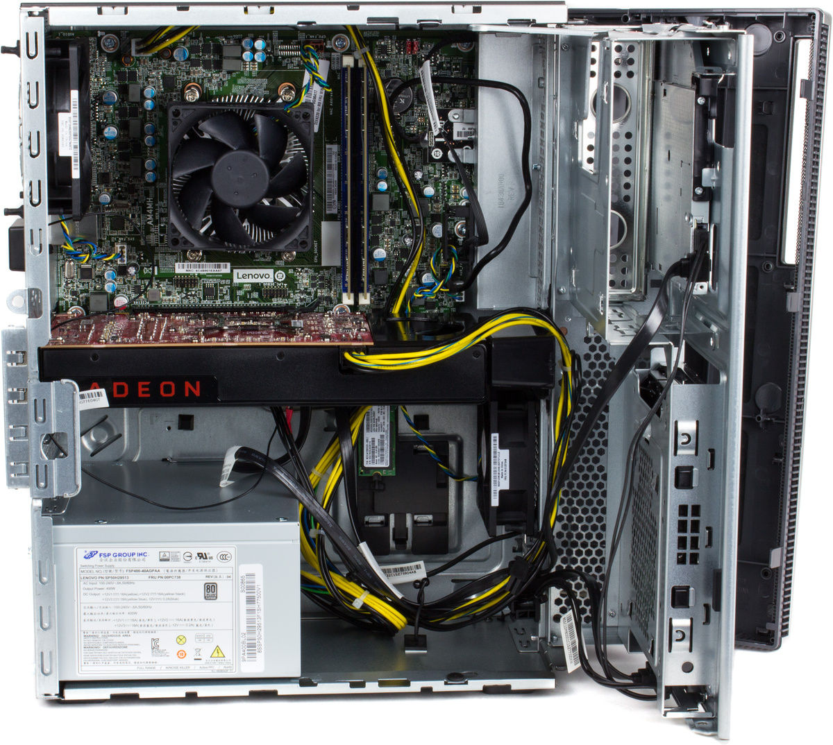 Персональный компьютер Lenovo IdeaCentre 720-18APR MTower Ryzen 5 2400G (3.6)/8Gb/1Tb 7.2k/SSD128Gb/RX 550 4Gb/Windows 10 Home Single Language/GbitEth/WiFi/BT/250W/черный/черный 90HY004CRS 90HY004CRS
