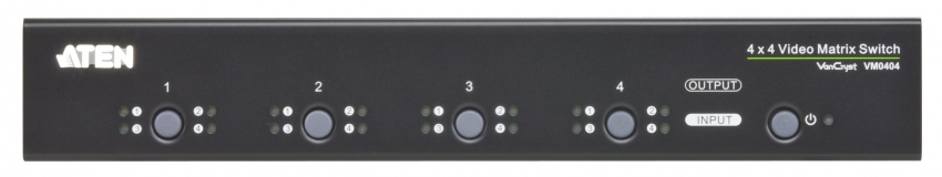 KVM переключатель ATEN VGA/SVGA, 4> 4 монитора, без шнуров, (300MHz;макс.разр.1920x1440 60Hz) VM0404-AT-G VM0404-AT-G