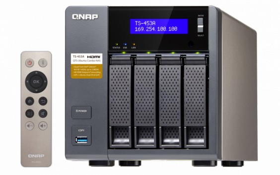 Сетевой RAID-накопитель QNAP 4 отсека для HDD, HDMI-порт. Четырехъядерный Intel Celeron N3150 1,6 ГГц TS-453A-8G TS-453A-8G