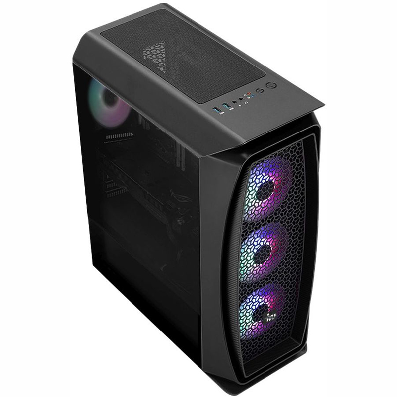 Персональный компьютер iRU Game 310H5GMA MT i5 10400F (2.9) 16Gb SSD500Gb RTX3060Ti 8Gb Free DOS GbitEth 650W черный 1645135 1645135