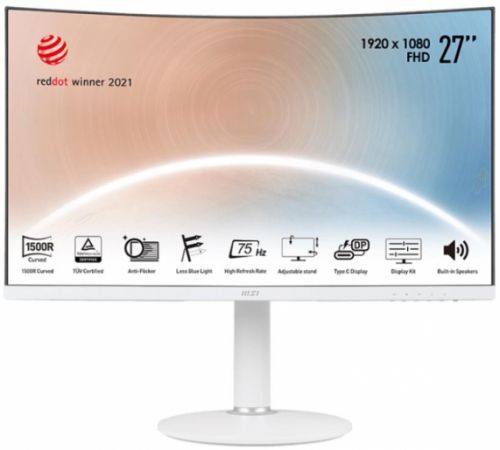 Монитор MSI  27" Modern MD271CPW белый VA LED 16:9 HDMI M/M матовая HAS Piv 250cd 178гр/178гр 1920x1080 75Hz FHD USB 4.2кг 9S6-3PA6HH-027 9S6-3PA6HH-027