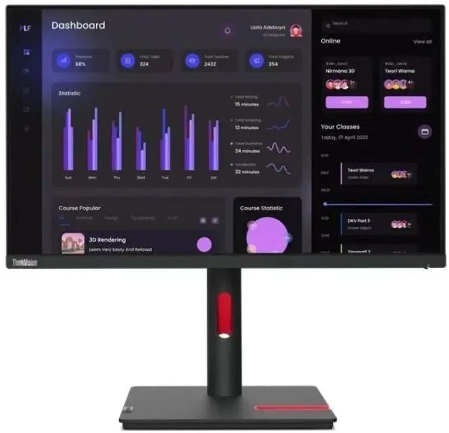 Монитор Lenovo ThinkVision T24i-30 23.8" черный IPS LED 4ms 16:9 HDMI матовая HAS Piv 250cd 178гр/178гр 1920x1080 60Hz VGA DP FHD USB 63CFMATXUK 63CFMATXUK