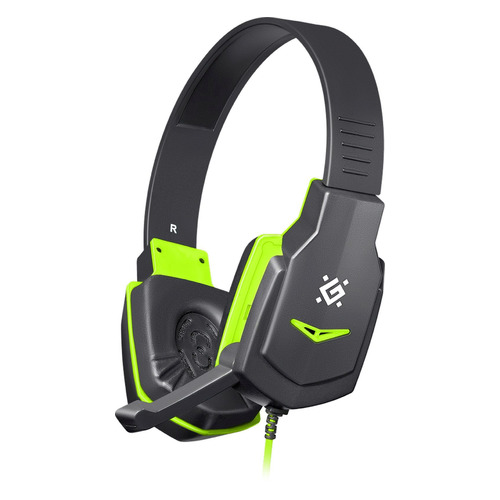 Гарнитура Defender игровая Warhead G-320 черный+зеленый, кабель 1.8 м 64032 64032