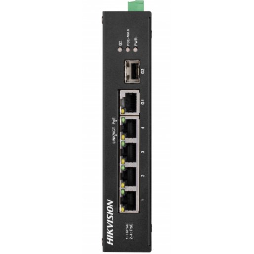 PoE коммутатор Hikvision DS-3T0306HP-E/HS неуправляемый 3 RJ45 100M с грозозащитой 6кВ; ,1 100M  порт поддерживает HiPoE 60Вт,1 1000М SFP порт, 1 RJ45 1000M Ethernet ; бюджет PoE 60Вт;  поддержка режима передачи до 300м, DS-3T0306HP-E/HS DS-3T0306HP-E/HS