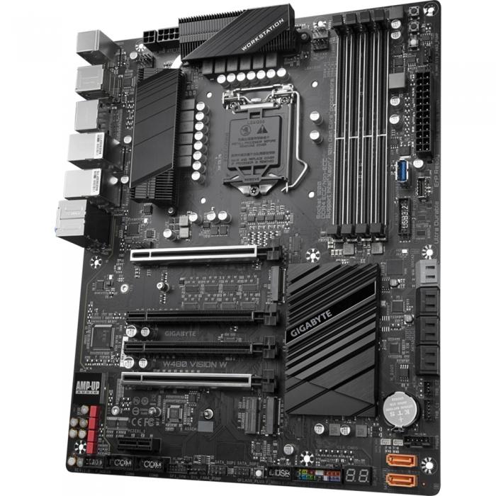 Материнская плата Gigabyte , Socket 1200, Intel®W480, 4xDDR4-2933, HDMI+DP+DP, 4xPCI-Ex16, 1xPCI-Ex1, 6xSATA3(RAID 0/1/5/10), 2xM.2, 8Ch Audio, 1xGLan, 1x2,5GLan, (4+2)xUSB2.0, (4+2)xUSB3.2, (0+1)xUSB3.2 Type-C™, 1xPS/2, ATX, RTL, W480 VISION W W480 VISION W