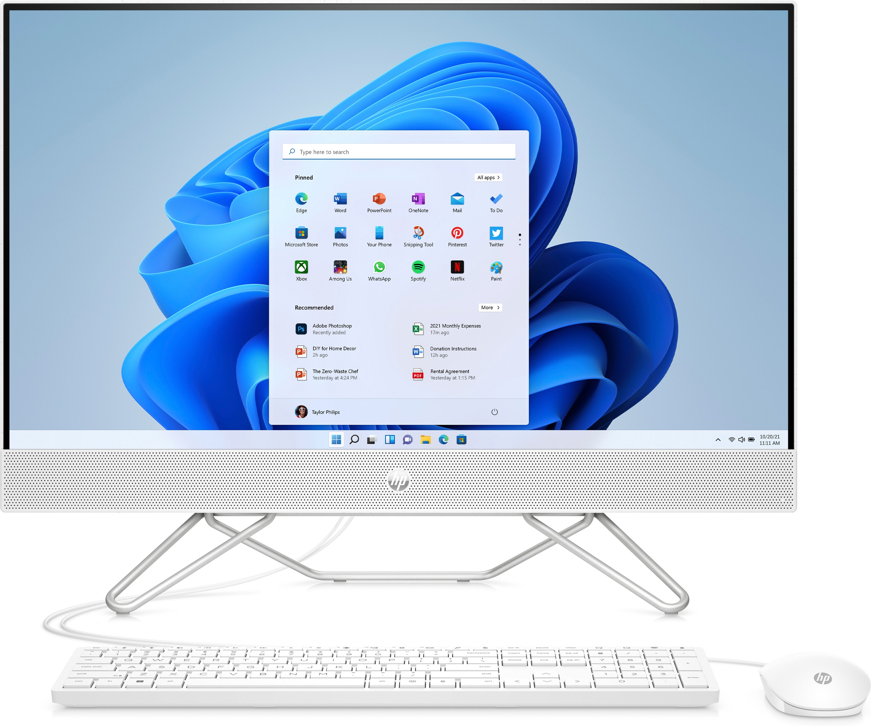 Моноблок HP 27-cb0009ur 27" Full HD Ryzen 3 5300U (2.6) 16Gb SSD512Gb RGr Windows 11 Home GbitEth WiFi BT 90W клавиатура мышь Cam белый 1920x1080 58J90EA 58J90EA