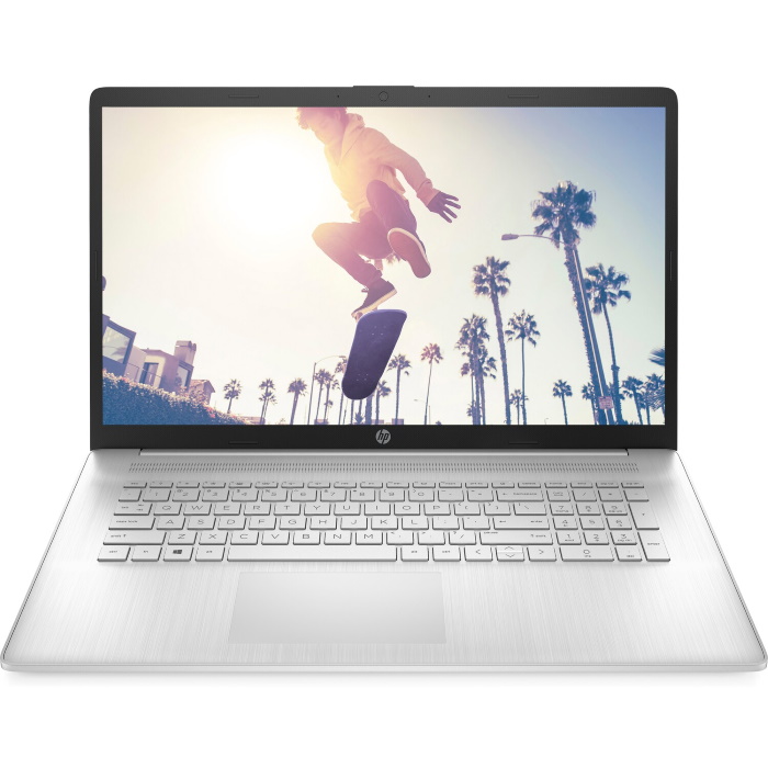 Ноутбук HP 17-cp0096ur 17.3"(1920x1080 IPS)/AMD Ryzen 5 5500U(2.1Ghz)/8192Mb/512PCISSDGb/noDVD/Int:AMD Radeon Integrated Graphics /Cam/WiFi/45WHr/war 1y/Natural silver/W10 4E2G9EA 4E2G9EA