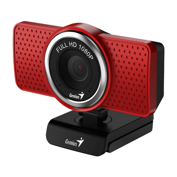 Веб-камера Genius ECam 8000 Red красная, 2Mp, FHD 1080p@30fps, угол обзора 90°, поворотная на 360°, универсальный держатель, USB2.0, кабель 1.5м 32200001401 32200001401