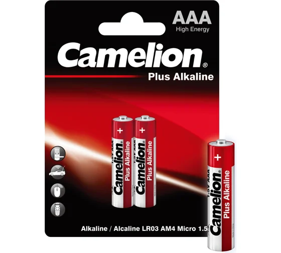 Батарея Camelion LR03 Plus Alkaline BL-2 (LR03-BP2, батарейка,1.5В) (2 шт. в уп-ке) 1651 1651