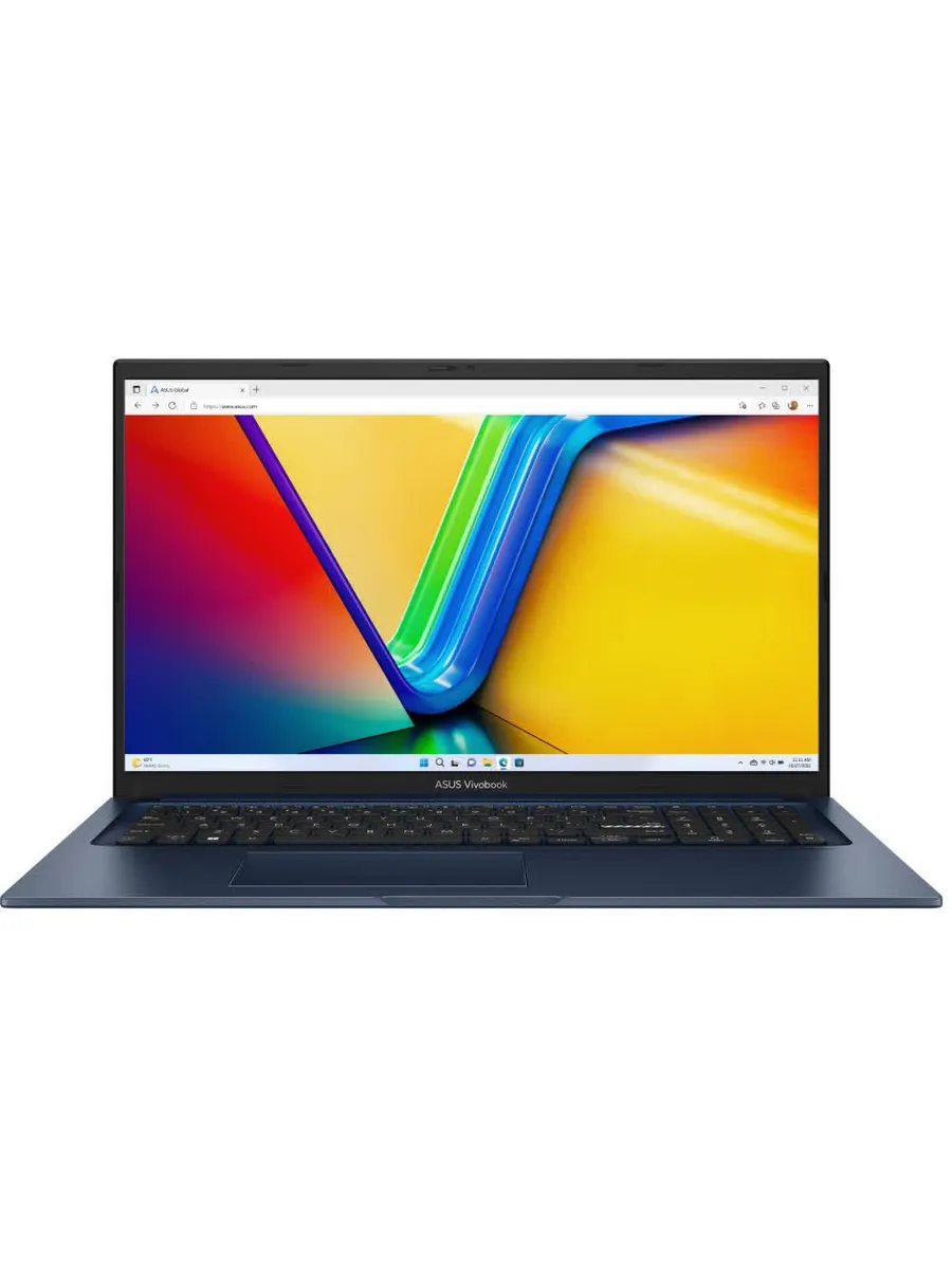 Ноутбук ASUS Vivobook 17 X1704VA-AU880 17.3" 1920 x 1080, IPS, 60 Гц, Intel Core 5 120U, 16 ГБ DDR4, SSD 512 ГБ, видеокарта встроенная, без ОС, цвет крышки синий 90NB13X2-M00BN0 90NB13X2-M00BN0