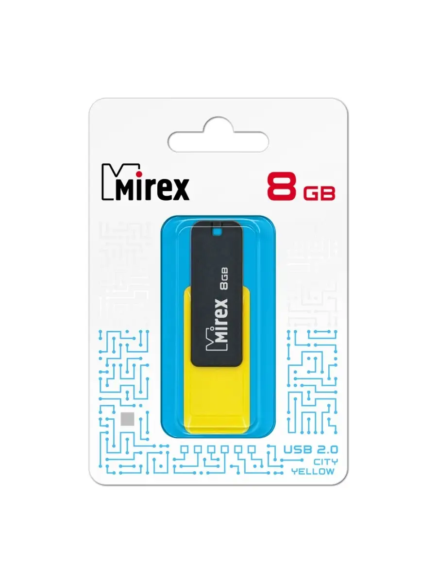 Флеш накопитель Mirex 13600-FMUCYL08 8GB,City,USB 2.0,желтый 13600-FMUCYL08 13600-FMUCYL08