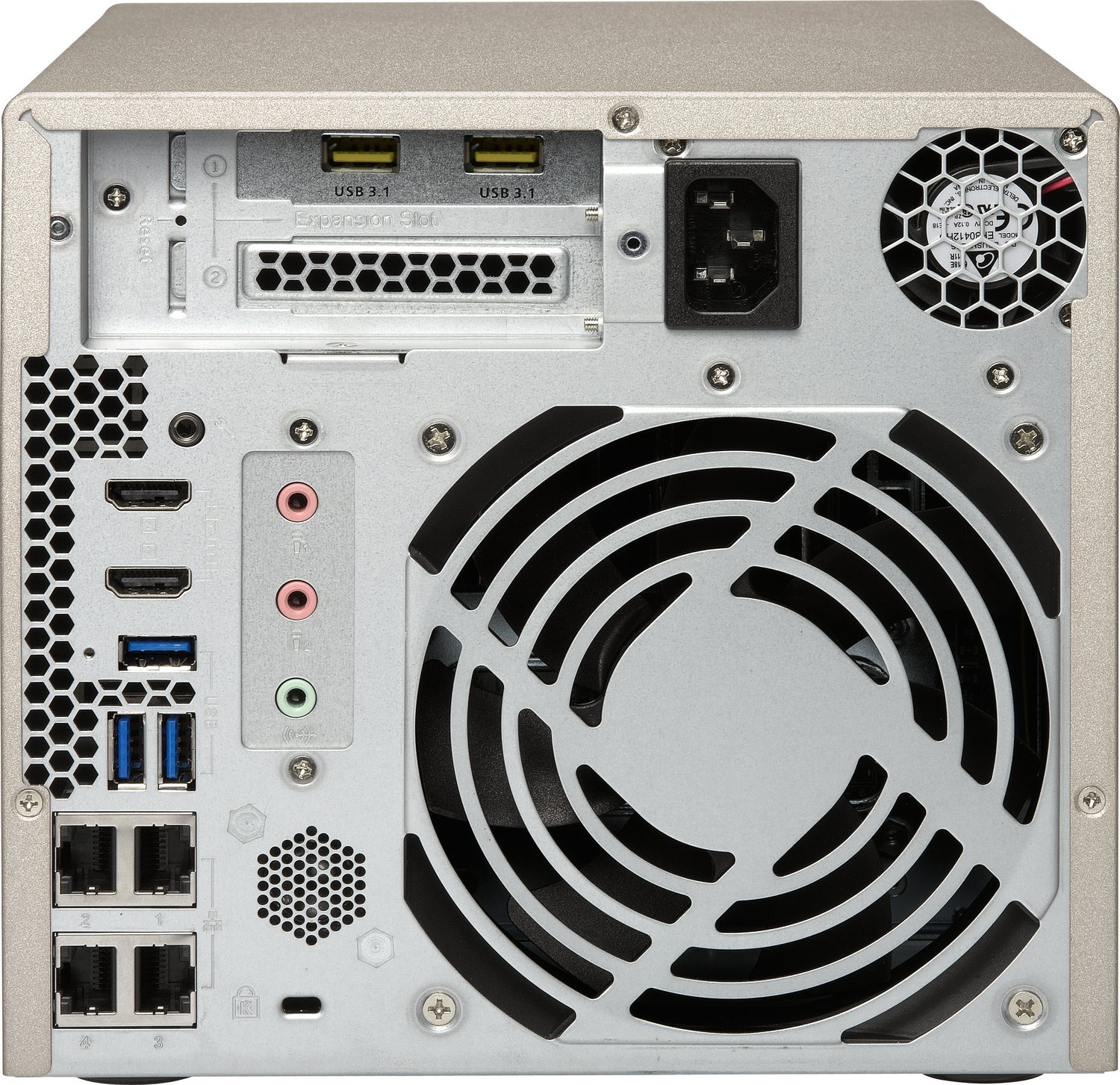Сетевой RAID-накопитель QNAP 4 отсека для HDD, 2 слота M.2 SSD, 2 HDMI-порта. AMD RX-421BD 2,1 ГГц (до 3,4 ГГц ), 64 ГБ DDR4 TVS-473-64G TVS-473-64G