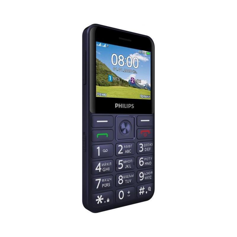 Телефон Philips E207 Xenium синий моноблок 2Sim 2.31" 240x320 Nucleus 0.08Mpix GSM900/1800 FM microSD max32Gb 867000174125 867000174125