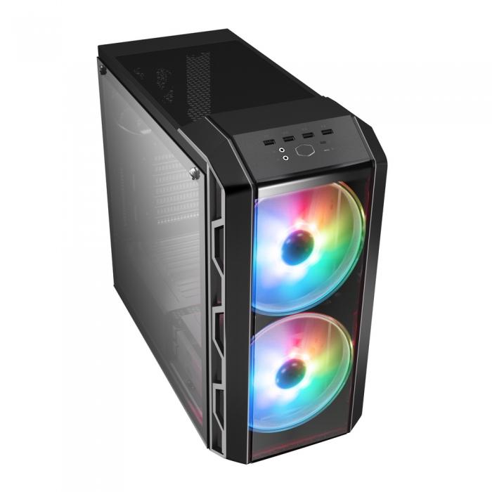 Корпус Cooler Master MasterCase H500 ARGB Gunmetal, including Mesh and Acrylic frontpanel, ATX, Front : 2x 200mm ARGB fans, Rear :1x 120mm, 1x Tempered glass side panel, USB3.0 x2, USB3.0 x2 MCM-H500-IGNN-S01 MCM-H500-IGNN-S01