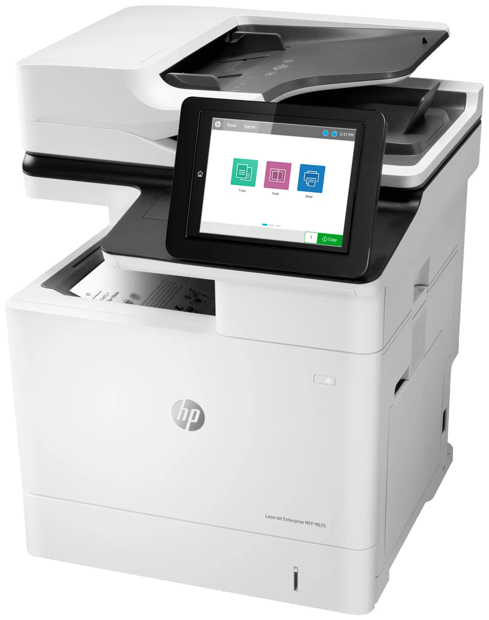 МФУ HP  LaserJet Enterprise MFP M635h (p/c/s, A4,1200dpi,61ppm,1,5Gb,HDD500GBenc,2 trays 100+550,ADF150,Duplex,USB/GigEth,cart.10,5k in box,1y warr.repl.J8J64A,J8J70A) 7PS97A 7PS97A