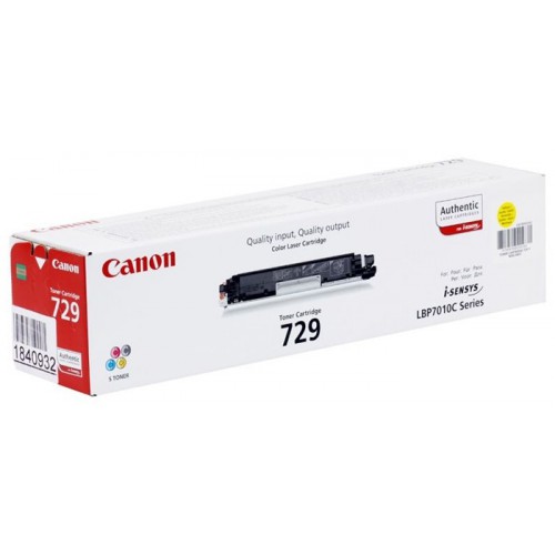 Картридж Canon 729Y для LBP 7010C, желтый, 1000 стр. (4367B002) 4367B002