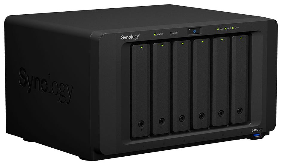 СХД Synology DS1621xs+ Intel Xeon 4C 2,2GHz,8GB DDR4(upto32),6*2.5/3.5" SATA HDD/SSD(upto16),3*USB3.2/2eSATA/2GigE+1x10GE(+1Expslot)/iSCSI/2xIPcam(upto75)/1xPS DS1621xs+ DS1621xs+
