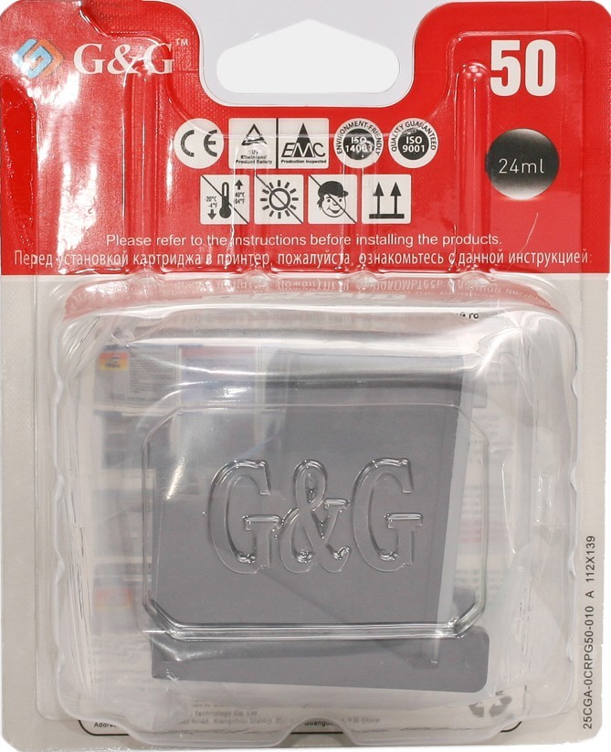 Картридж G&G струйный черный для Canon Pixma MP150/160/170/180/450/460 MX308/318 IP2200 NC-PG50BK NC-PG50BK