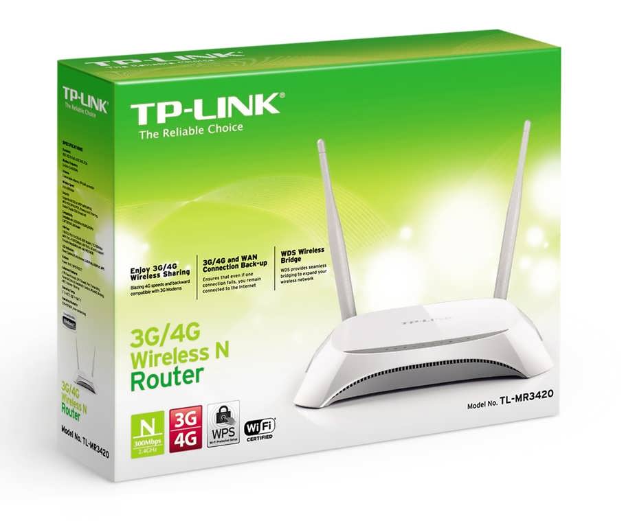 Маршрутизатор TP-Link 300n, 3G/4G, 802.11b/g/n, 1*WAN+4*LAN 10/100, 1*USB 2.0, 2 съём. ант. 5 дБи, TAG VLAN для IPTV TL-MR3420 TL-MR3420 #3