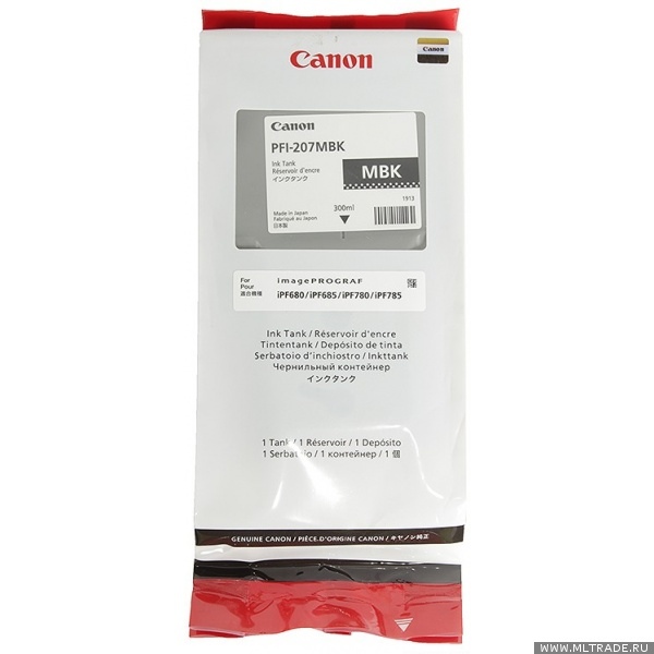Картридж Canon PFI-207 MBK (matte black), 300 мл(PFI-207 MBK) PFI-207 MBK
