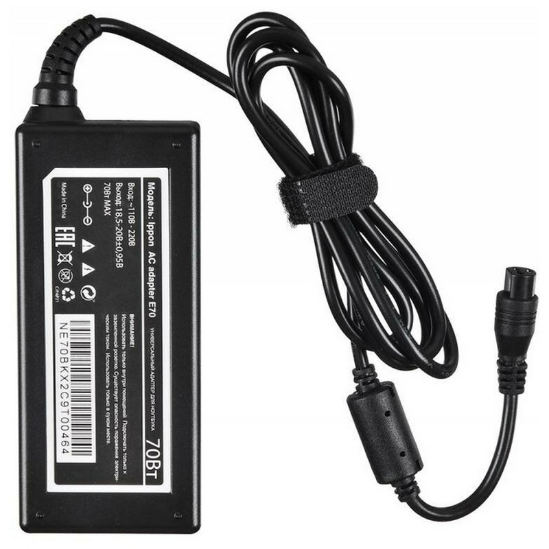 Блок питания для ноутбука автоматический Ippon 70W 18.5V-20V 11-connectors 3.5A от бытовой электросети LED индикатор E70 E70