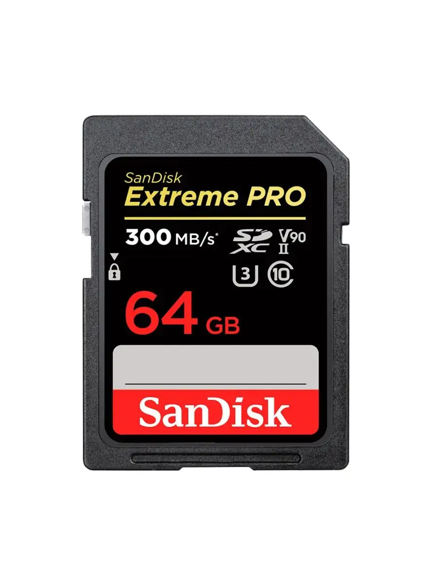 Карта памяти SanDisk SDSDXDK-064G-GN4IN 64GB,SDXC,Extreme Pro,300MB/s,UHS-II U3 SDSDXDK-064G-GN4IN SDSDXDK-064G-GN4IN