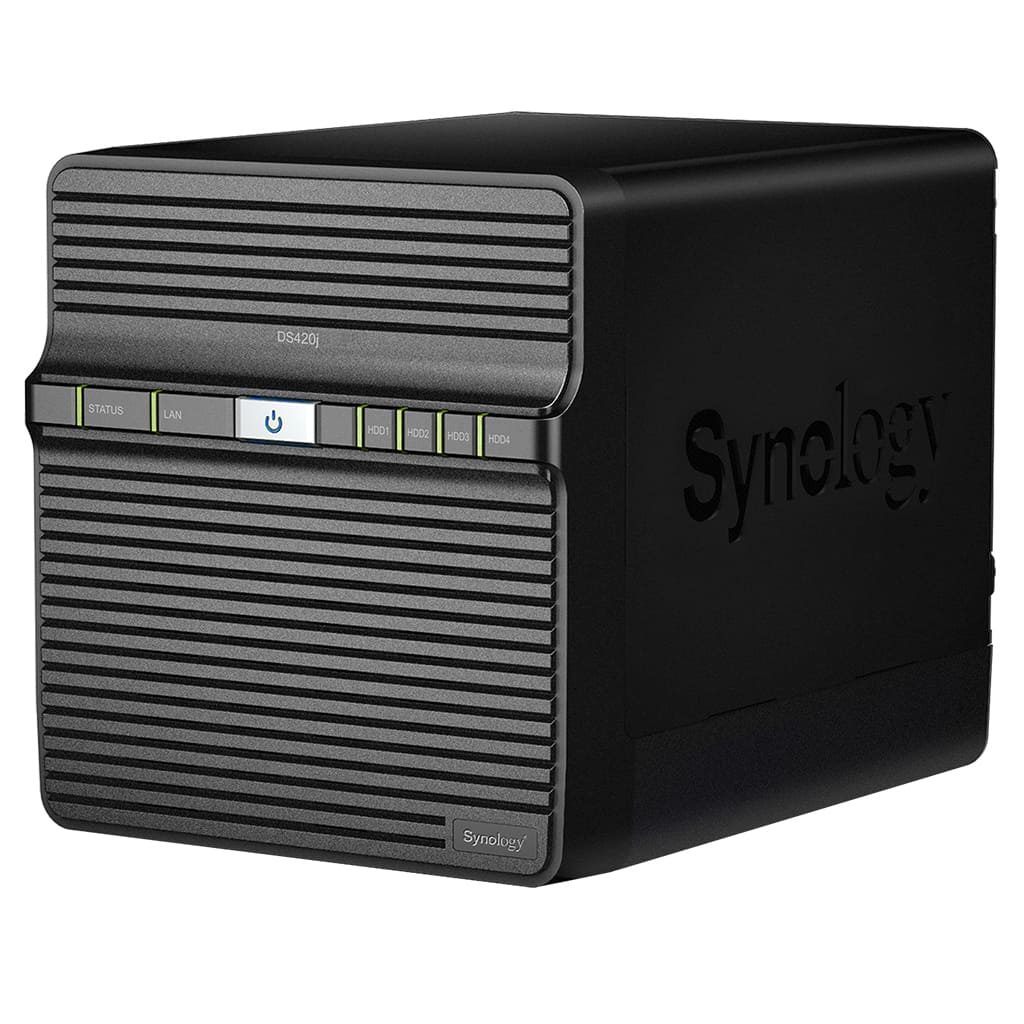СХД Synology DS420j QC1,4GhzCPU/1GB/RAID0,1,5,6,10/up to 4HDDs SATA(3,5' ')/2xUSB3.0/1GigEth/iSCSI/2xIPcam(upto 16)/1xPS/2YW DS420j DS420j