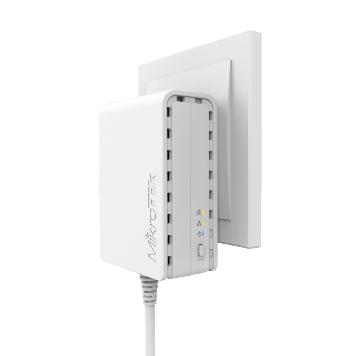 Беспроводное оборудование Mikrotik PWR-LINE power supply (supports Data over Powerlines) with microUSB connector, Type C plug (commonly used in Europe, South America & Asia) PL7400 PL7400
